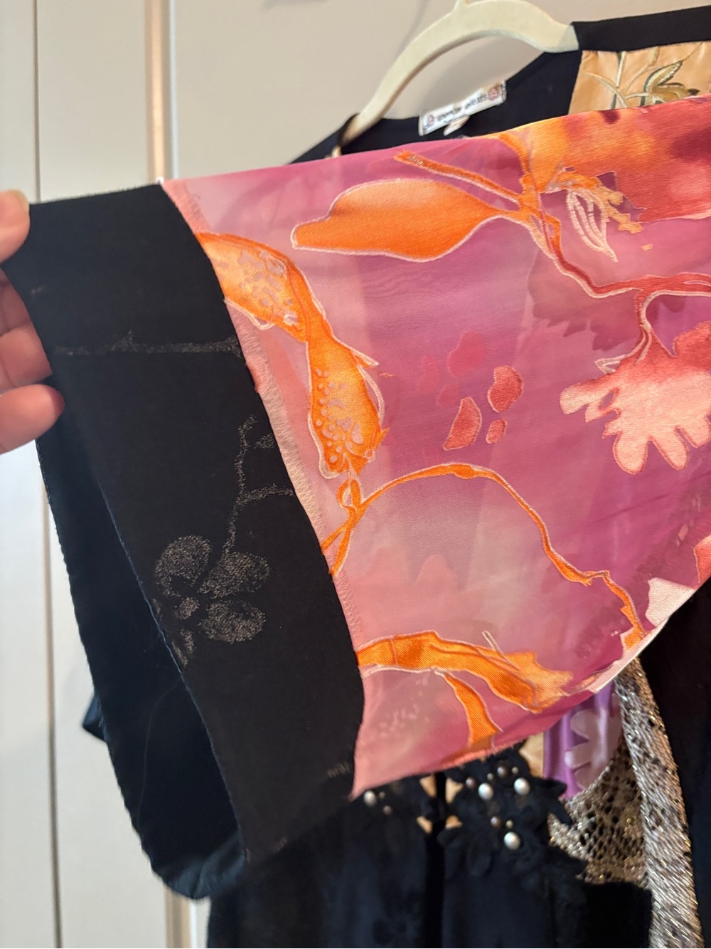 VINTAGE Spencer Alexis Floral Kimono Jacket Sheer Boho Open Front XL - Picture 10 of 16